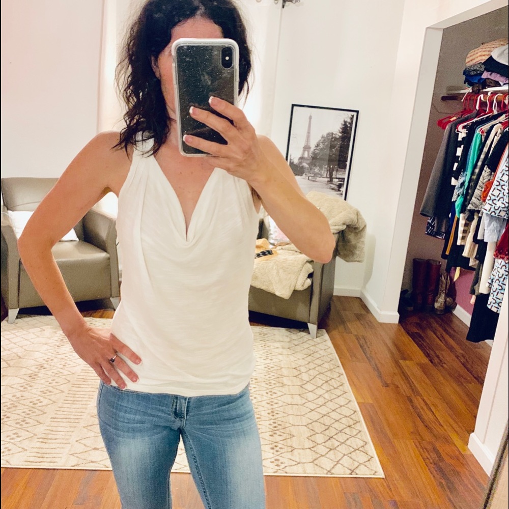Calvin Klein White Halter Tank Small